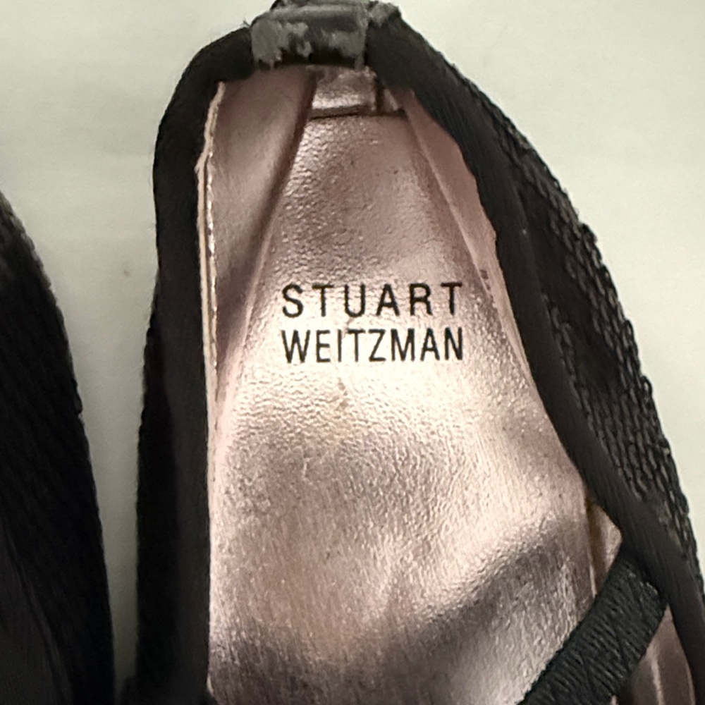 Stuart Weitzman Black Sequin Bow Flats - Picture 2 of 3